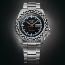 Seiko 5 Sports Checker Flag Special Edition Black Dial Silver Steel Strap Watch For Men - SRPK67K1